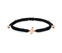 Treble Clef with Knitting Rope Bracelet BR-1503-RO-GP